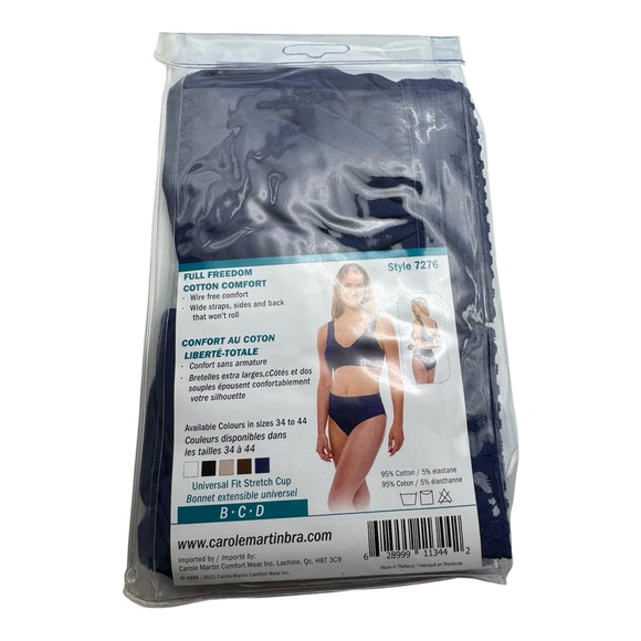 2× Carole Martin Crossover Front Closure Comfort Bra Size 44 – White & Blue - Picture 4 of 11